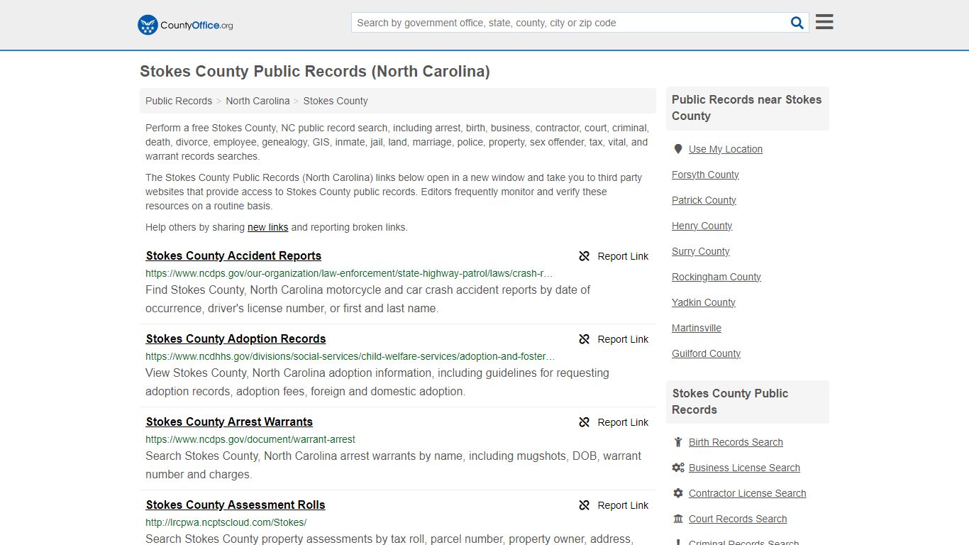 Stokes County Public Records (North Carolina) - County Office