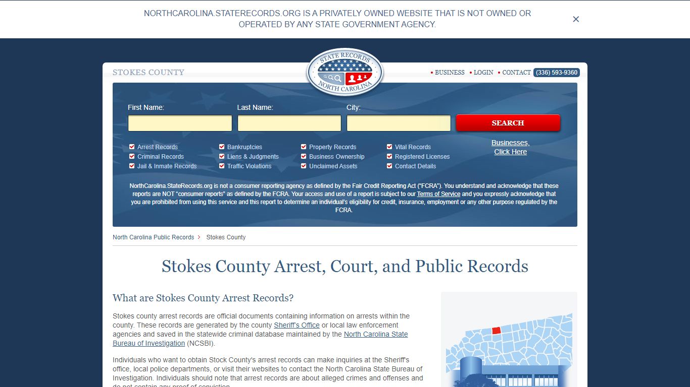 Stokes County Arrest, Court, and Public Records